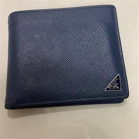 blue prada mens leather wallet|prada wallet price list.